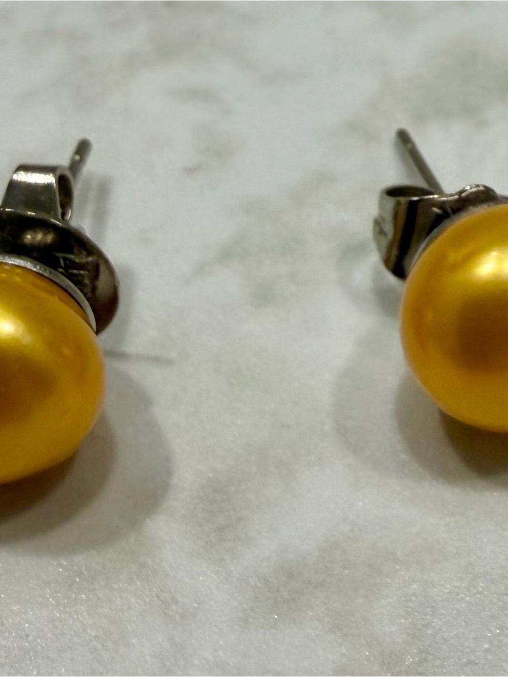 Gold Pearl Stud Earrings - Women Jewelry
